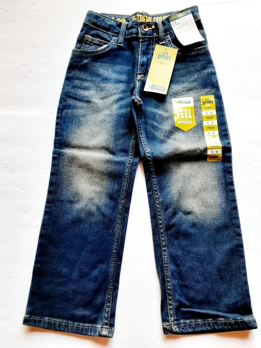 Lee Sport Boys Jeans Straight Adjustable Waist Extreme Comfort 5 Slim New